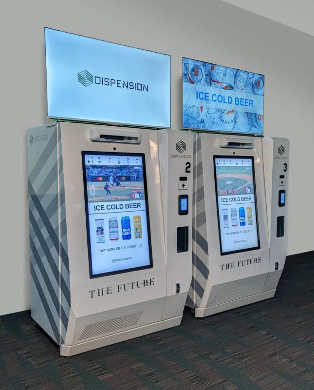 Dispension Industries offers contactless, self-service kiosks for ready-to-drink beverages and canned beer. Photo courtesy CFIN